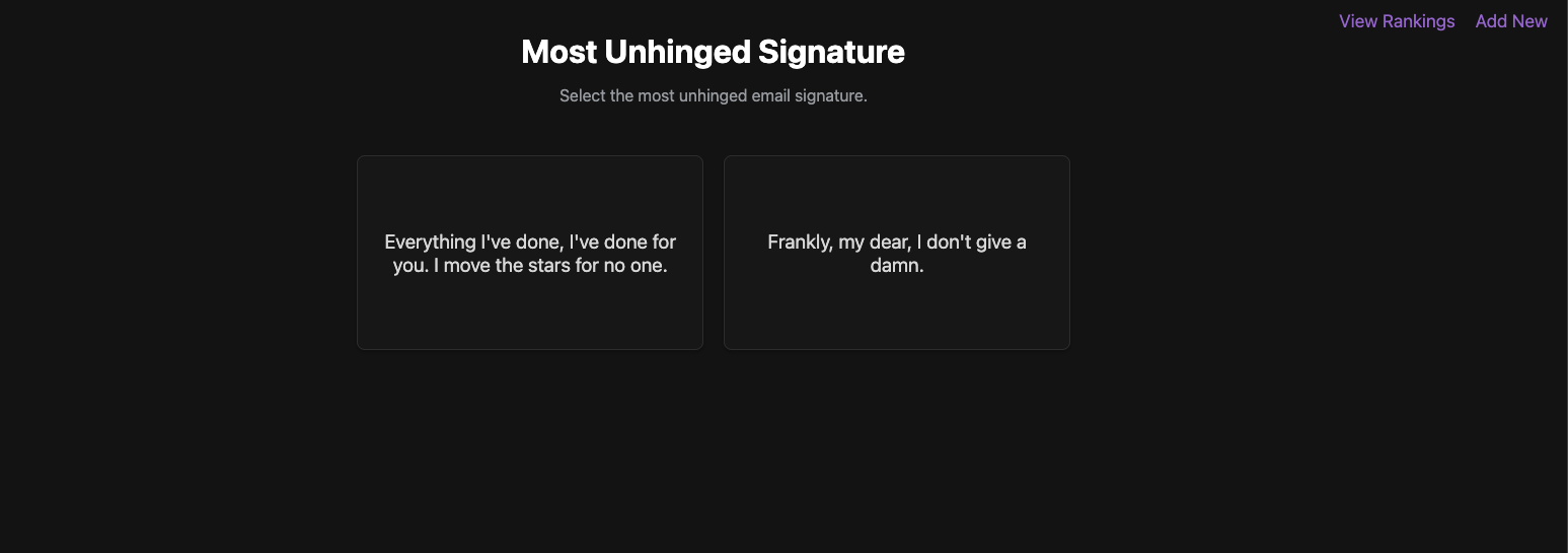Voting page with two signatures side by side