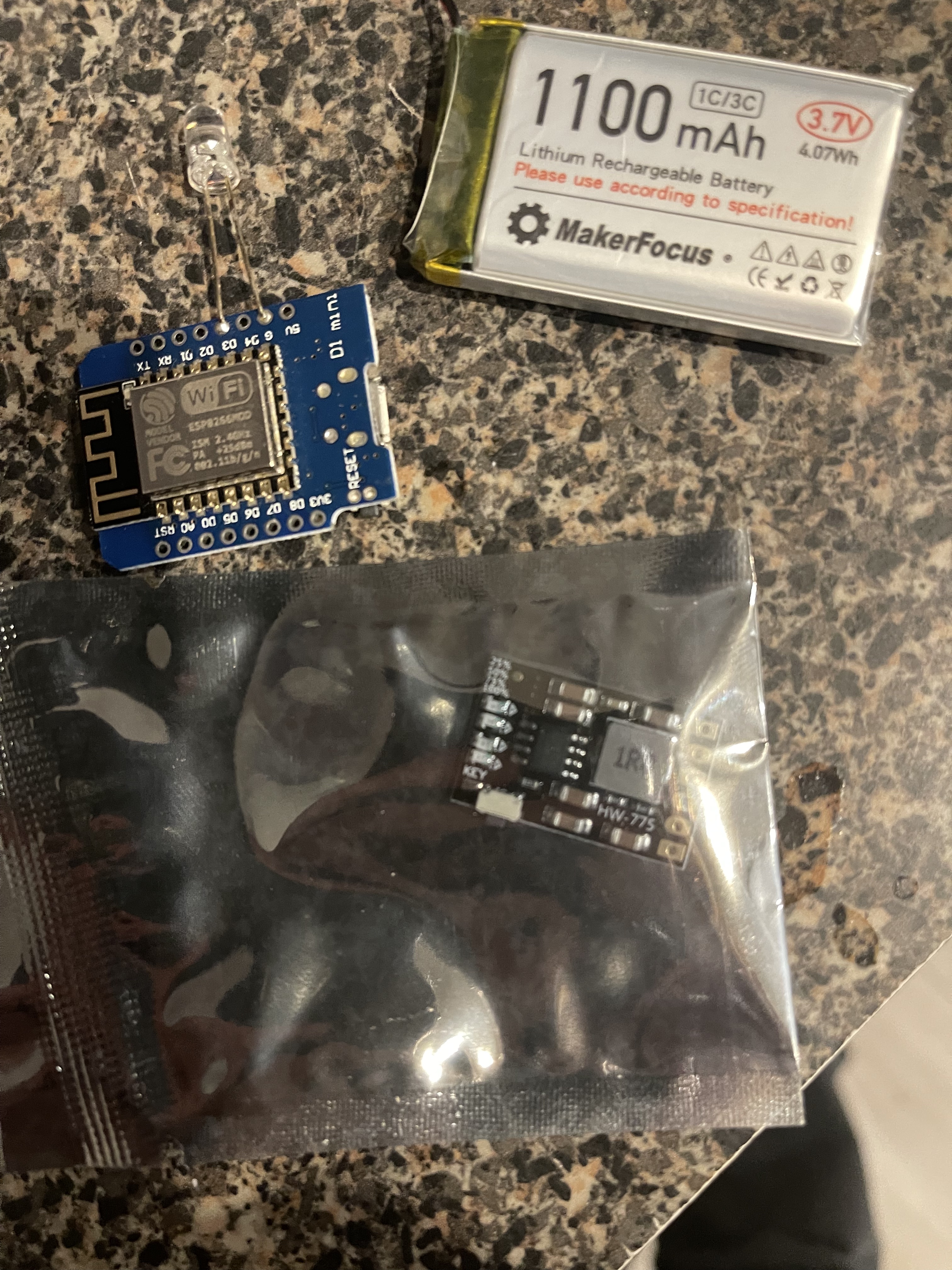 ESP32 board and a LED strip.